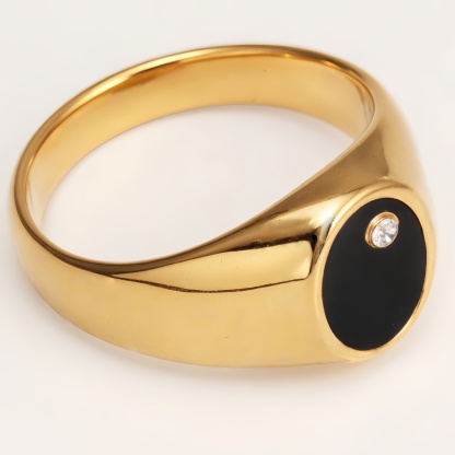 Classic Metal Black - Circle Ring - Trendy Unisex Accessory | QIDZ-1-JinBaoJewerly