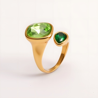 Colorful Gemstone Accents, Hypoallergenic & Durable Stainless Steel Rings for Women