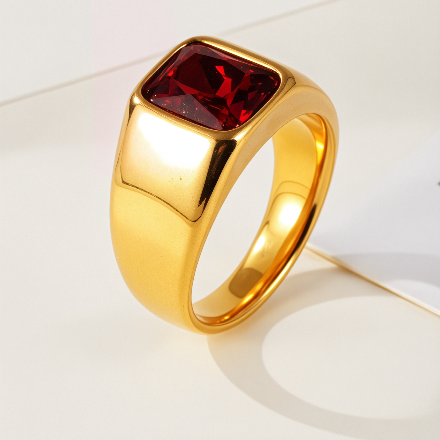 Vintage Stainless Steel Gemstone Ring Classic Style for Men | BL1072-JinBaoJewerly