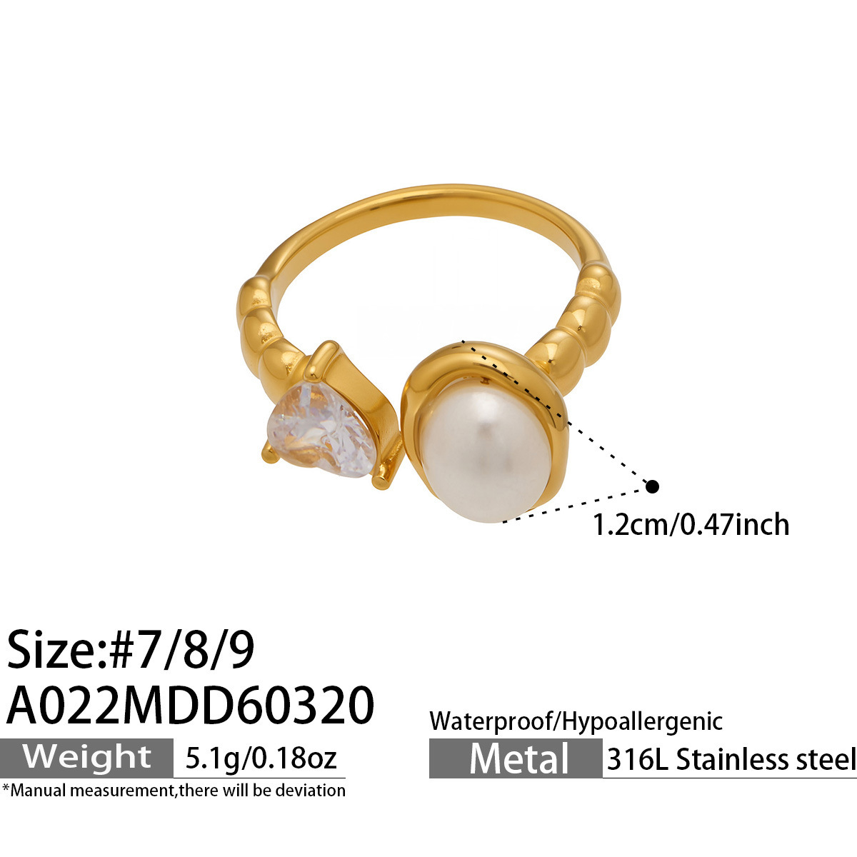 18k real gold, European and American fashion, best-selling cross-border ring-JinBaoJewerly