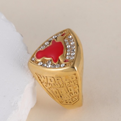NBA Championship Ring Retro Shining Bull Head Stainless Steel Men's Ring丨K0225J-JinBaoJewerly
