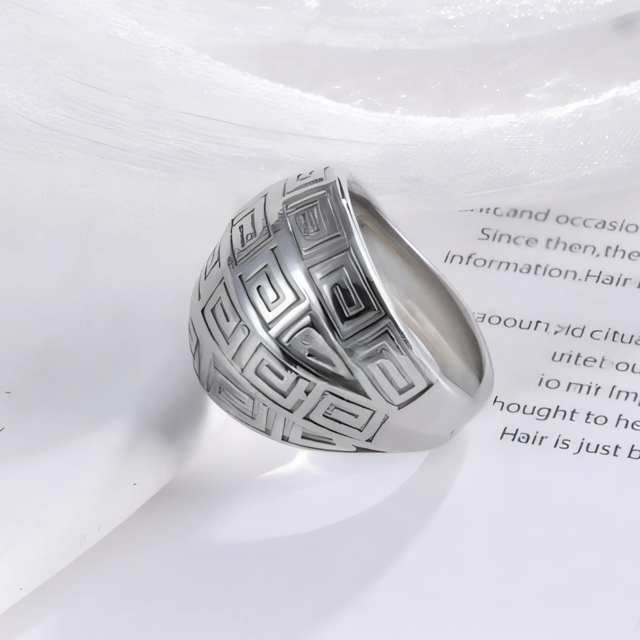 Vintage design two-tone gold and silver stainless steel women's ring | C-3DZ-D-JinBaoJewerly