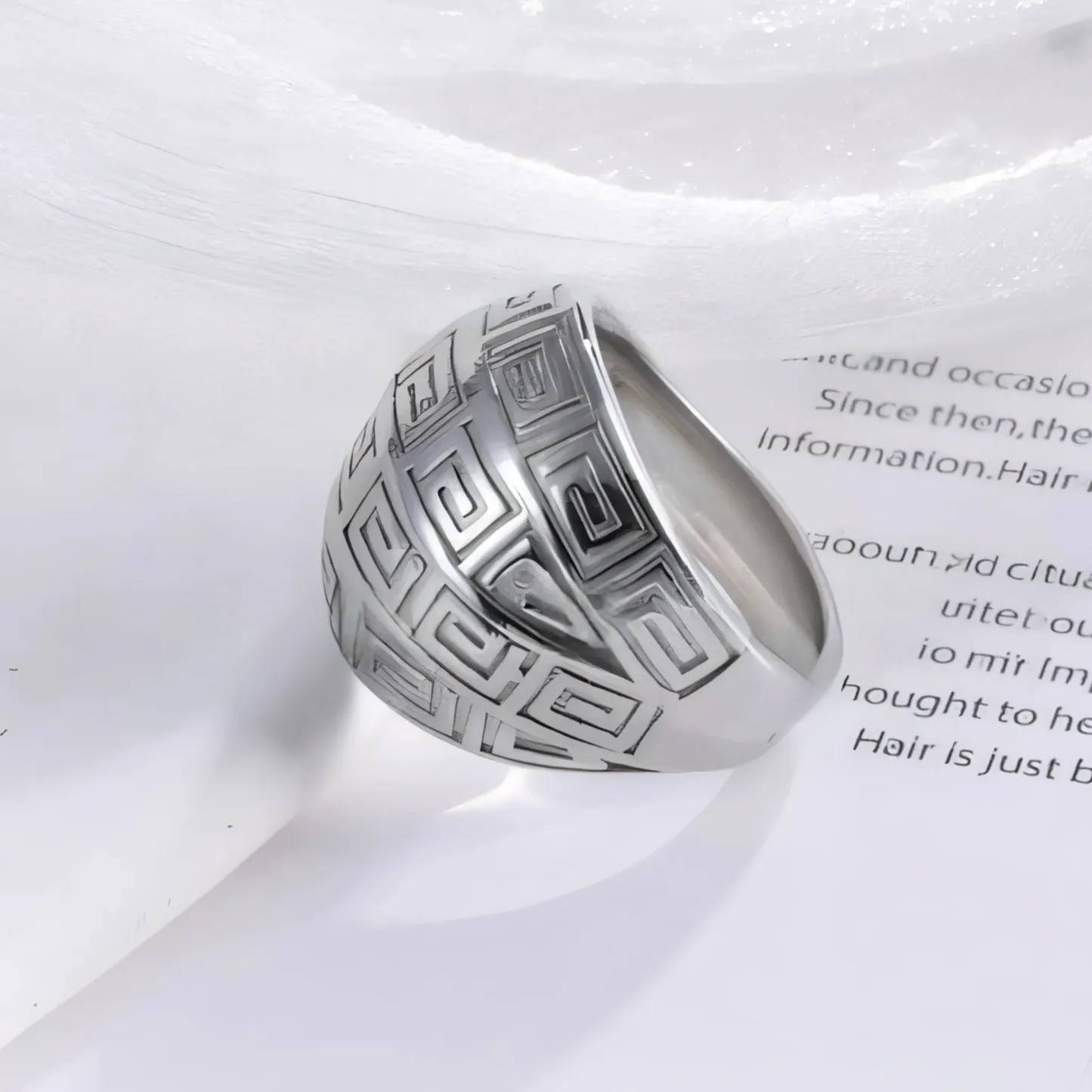 Vintage design two-tone gold and silver stainless steel women's ring | C-3DZ-D-JinBaoJewerly