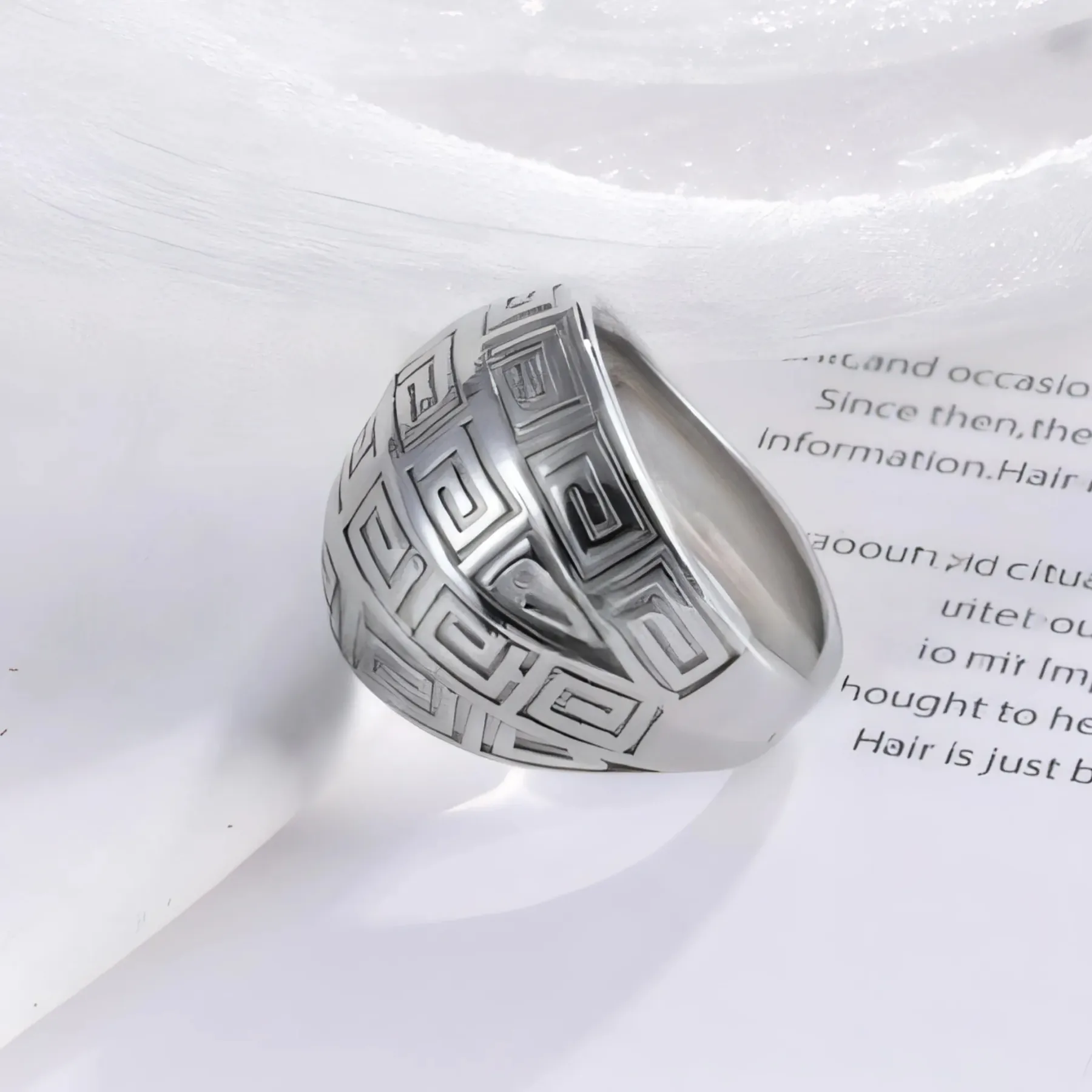 Vintage design two-tone gold and silver stainless steel women's ring | C-3DZ-D-JinBaoJewerly