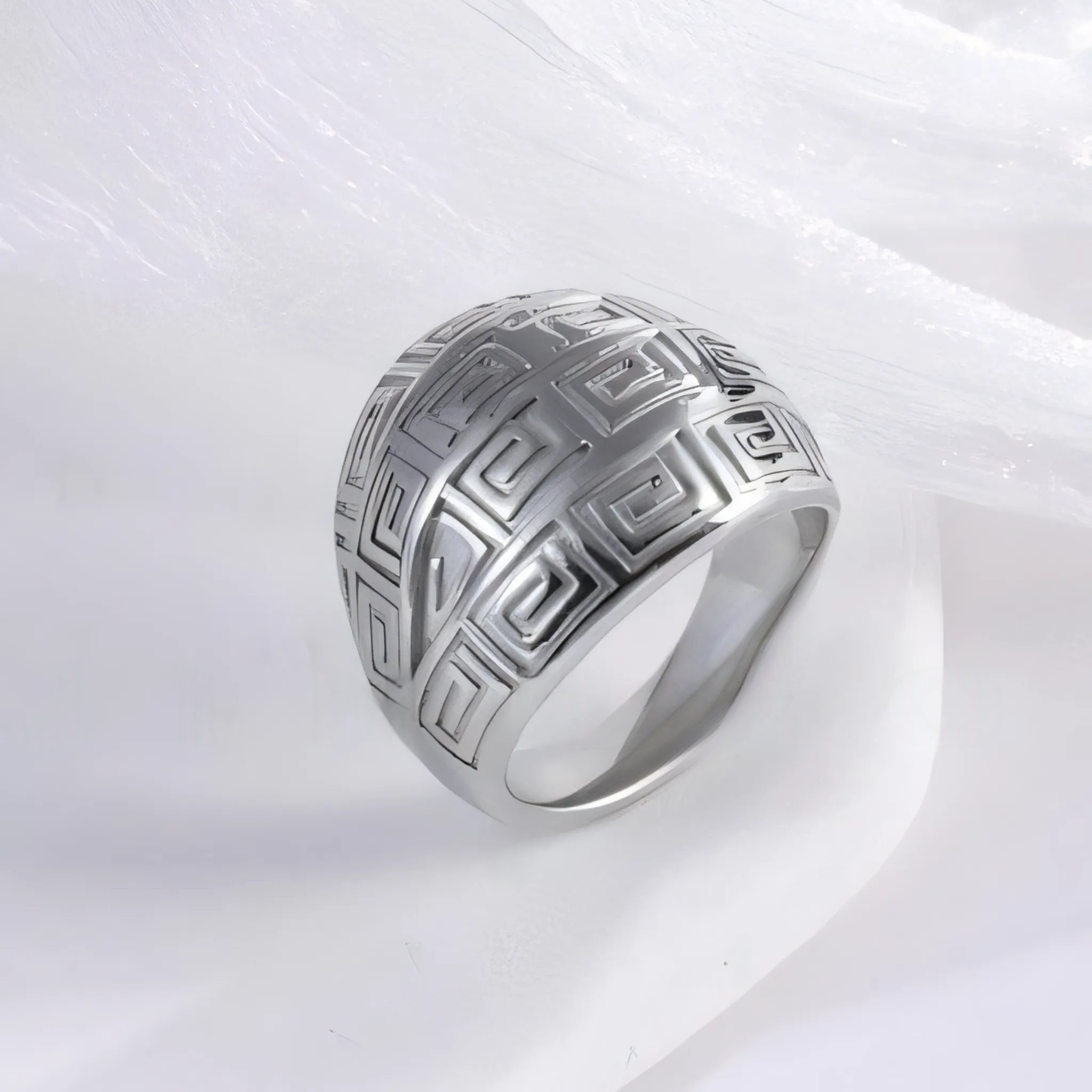 Vintage design two-tone gold and silver stainless steel women's ring | C-3DZ-D-JinBaoJewerly