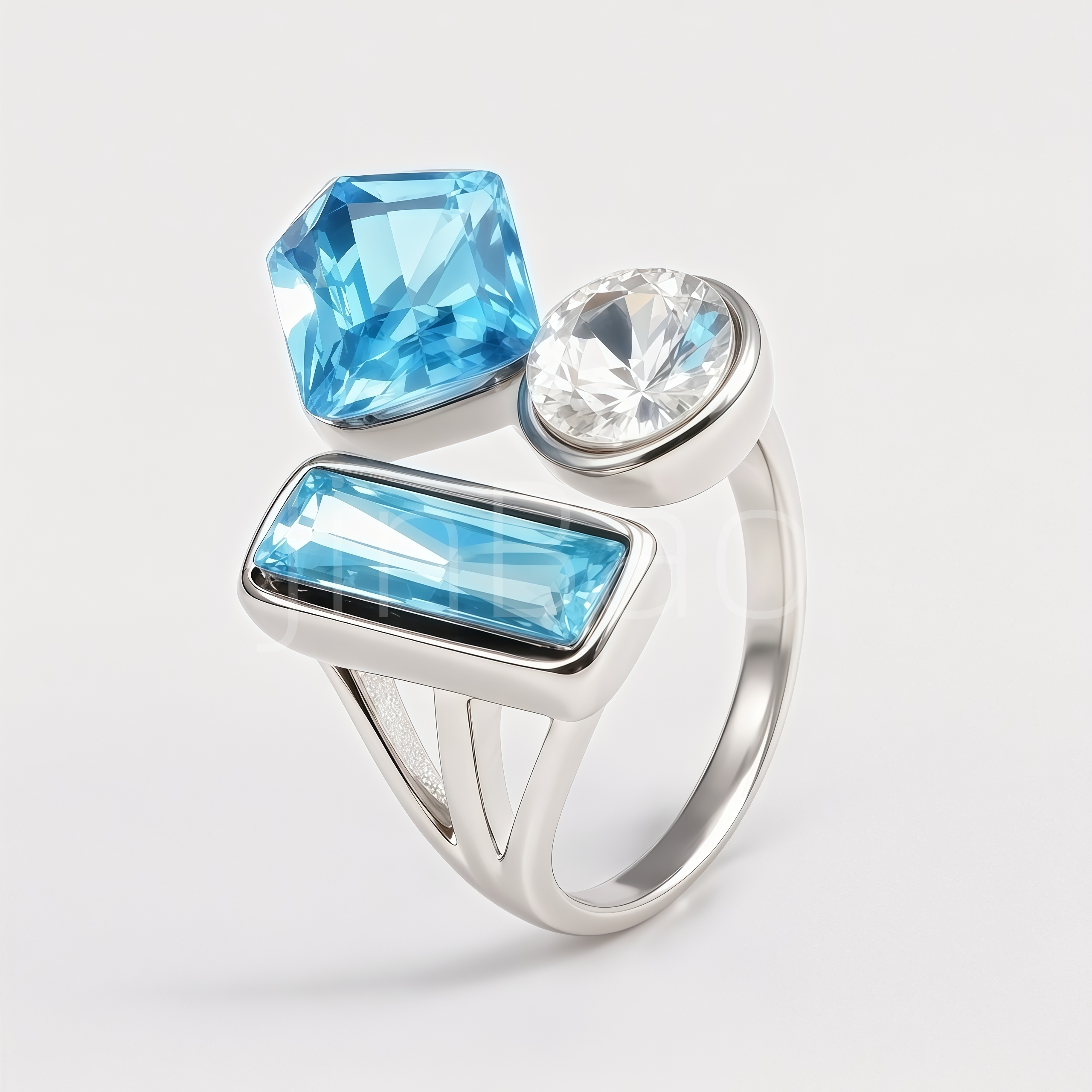 Asymmetric Multi Shape Color Gemstone Statement Women's Ring | N002801