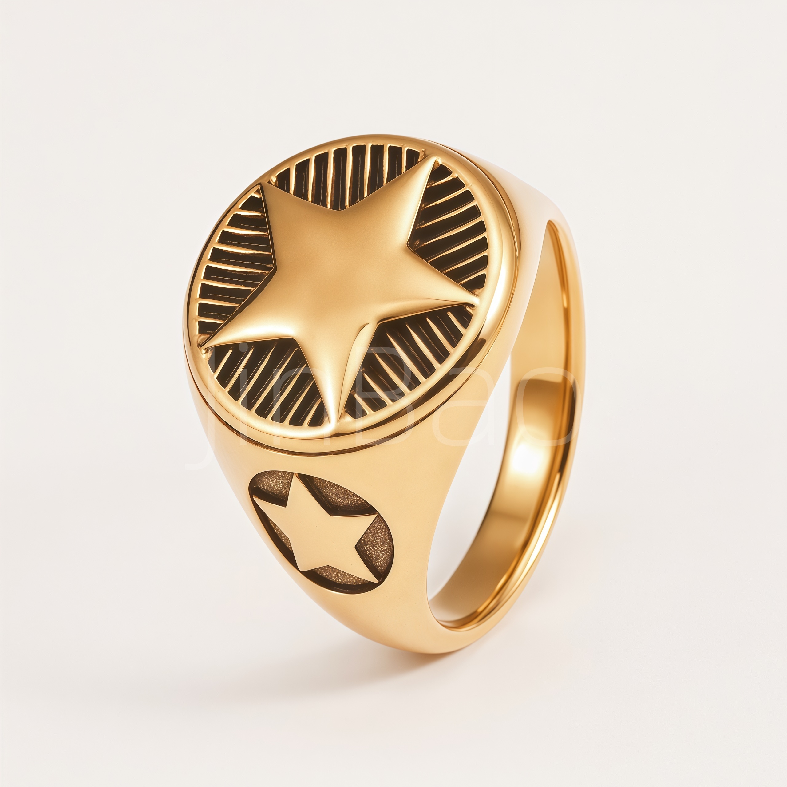 Gothic Star Symbol Stainless Steel Men Finger Ring