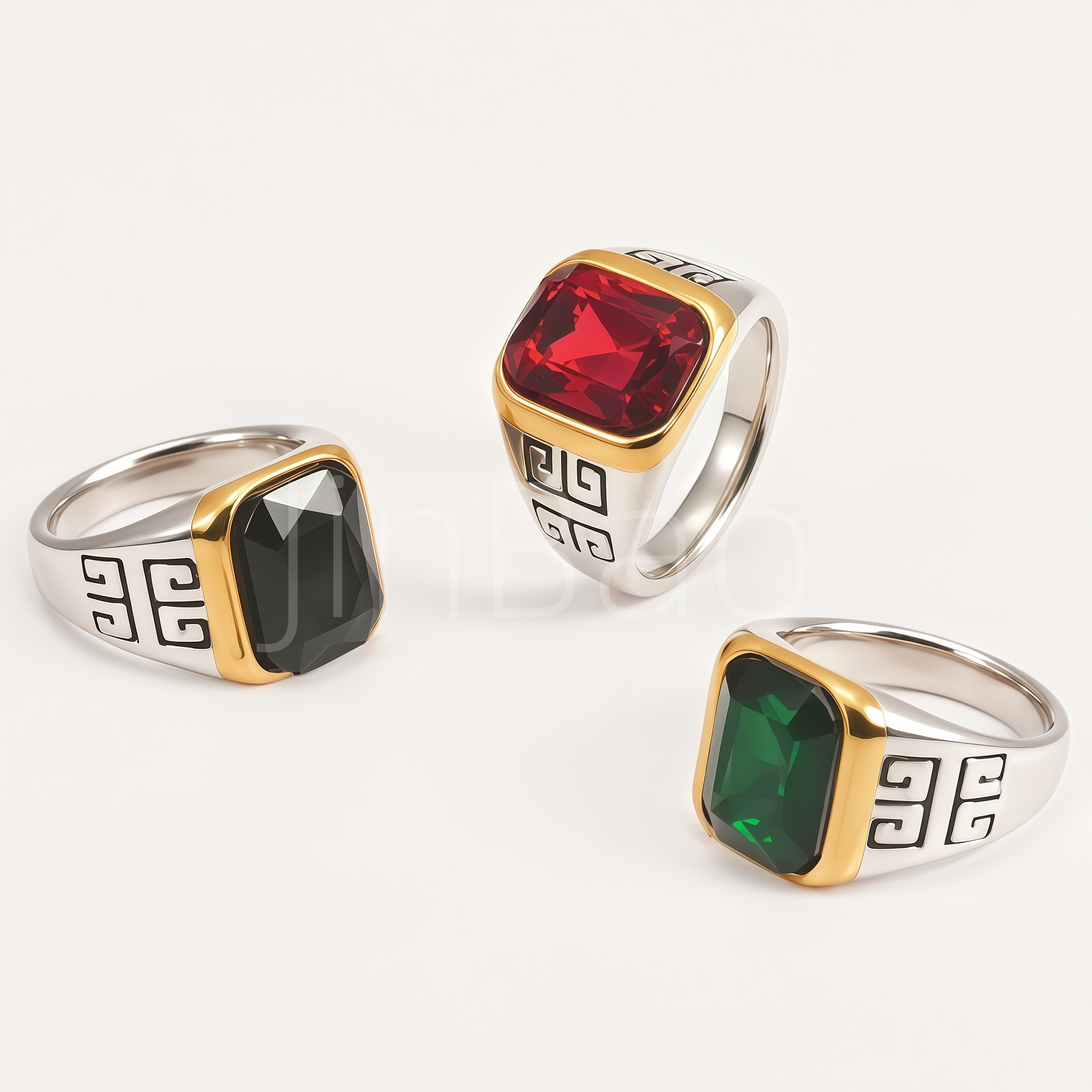 Retro Chinese Geometric Meander Men Ring | B165