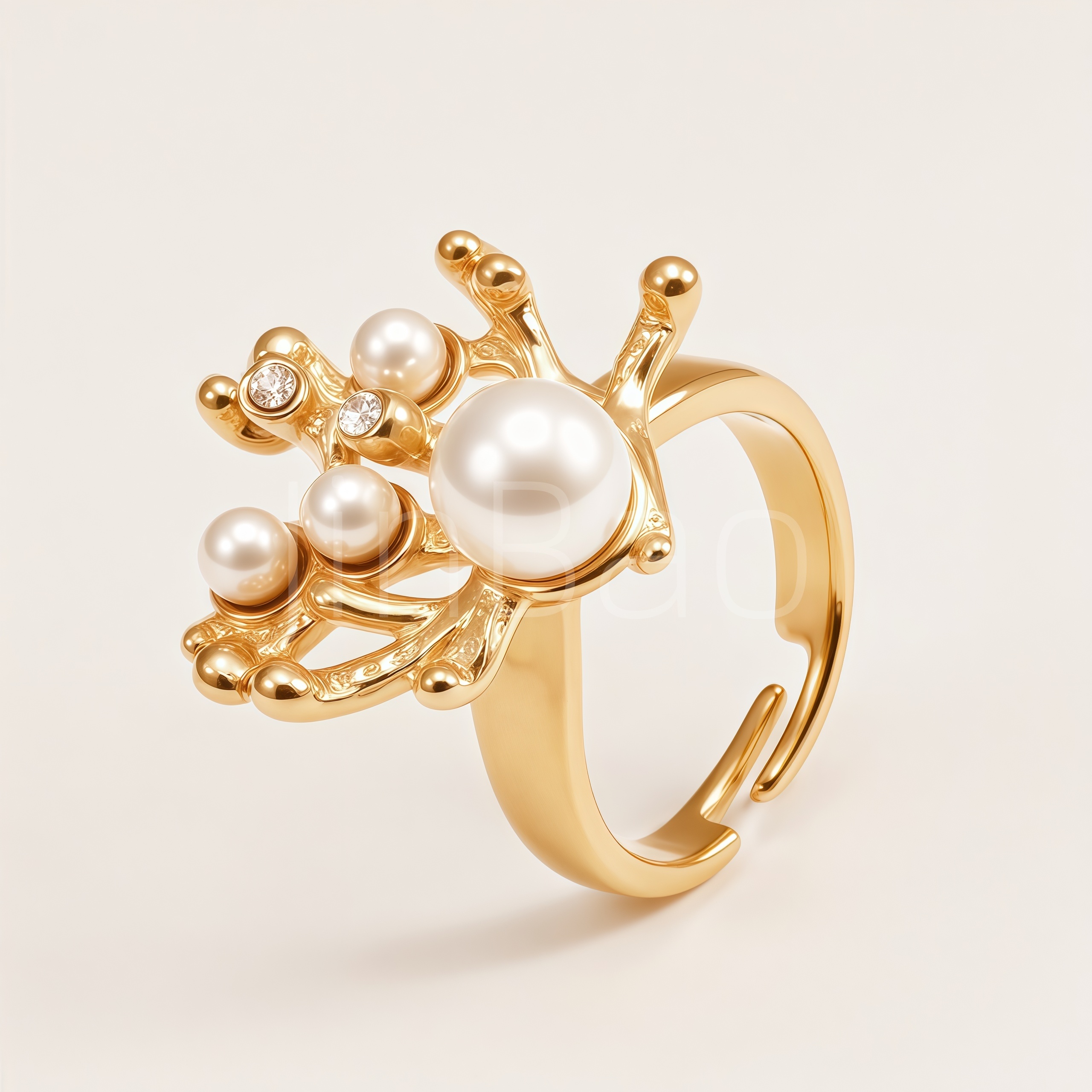 Styles Elegant Imitation Pearl Gold Stackable Rings for Women