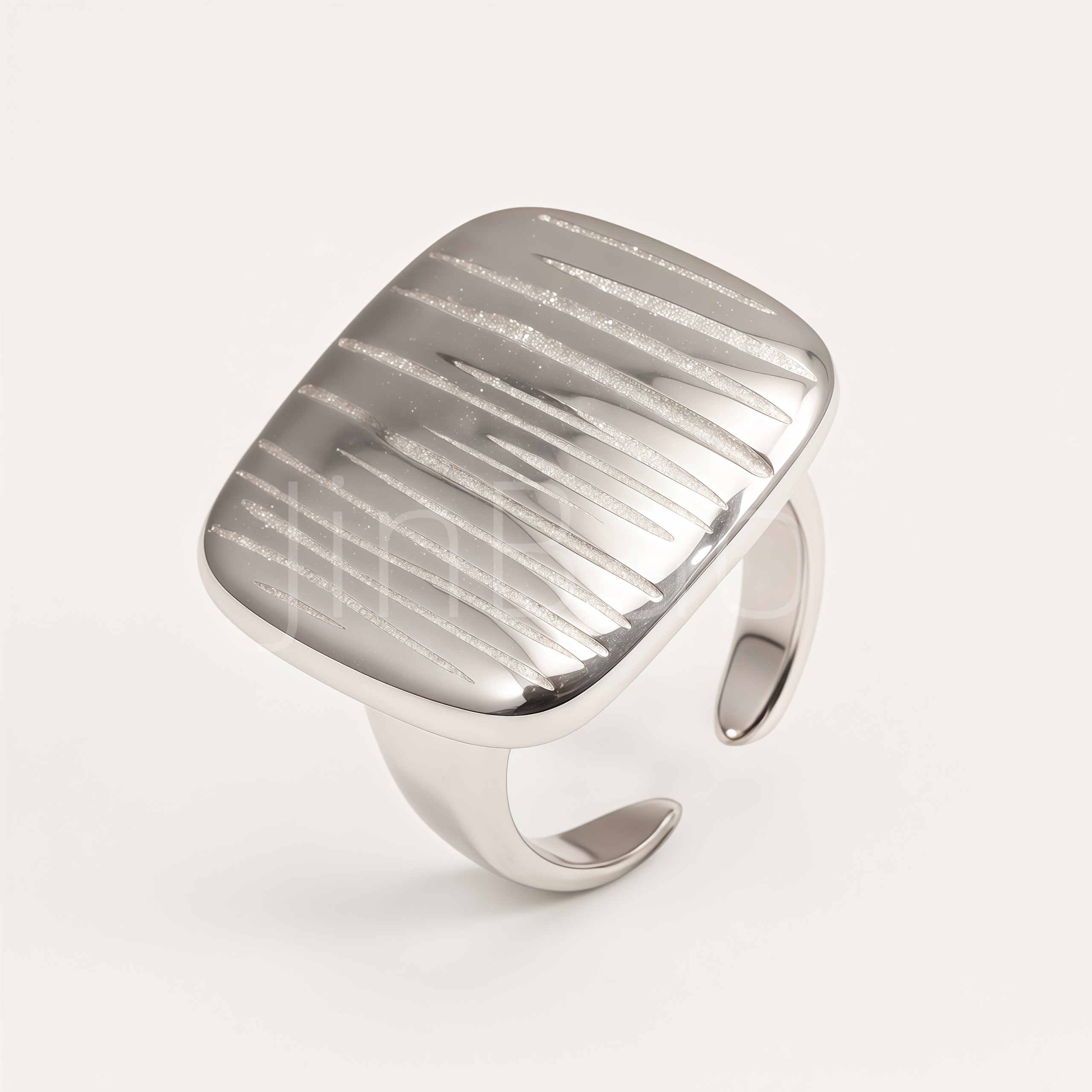 Geometric Diagonal Stripe Engraved Women Ring | E00609