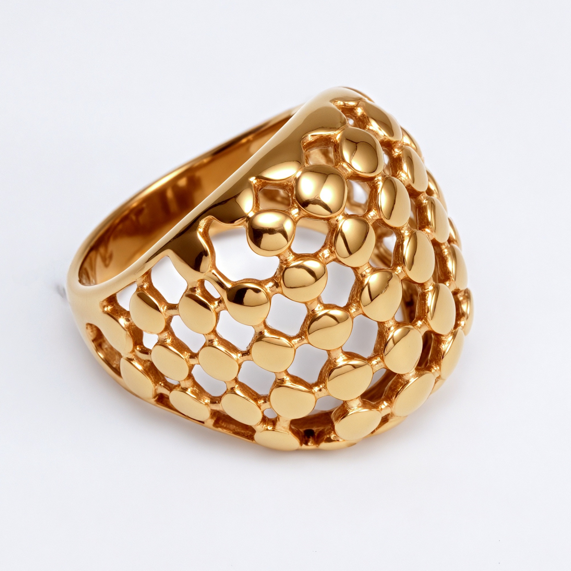 Metallic Texture Grid Ring - Trendy and Versatile Unisex Accessory | G00343-JinBaoJewerly