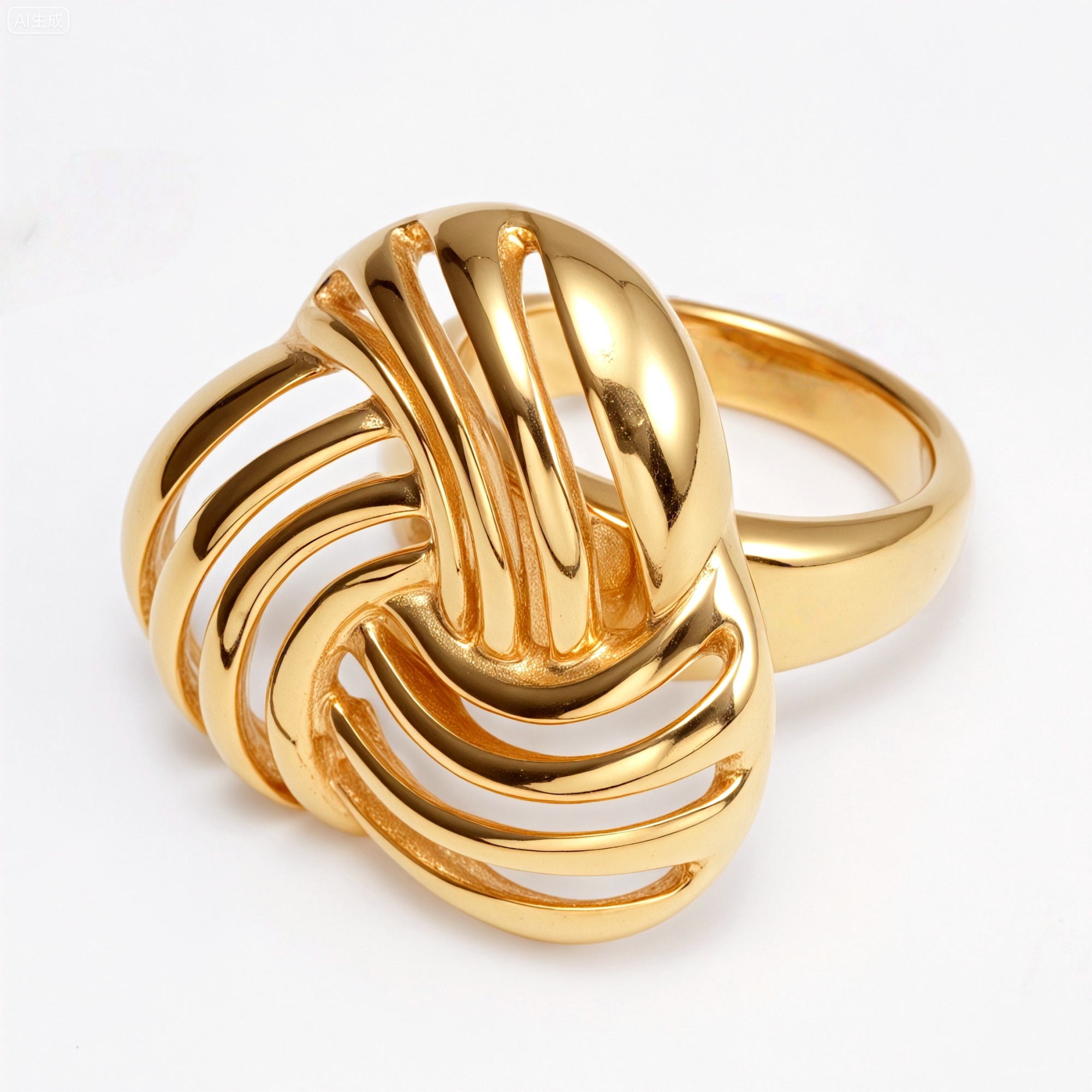 Metallic Texture Braided Knot Ring - Trendy and Versatile Unisex Accessory | G00344-JinBaoJewerly