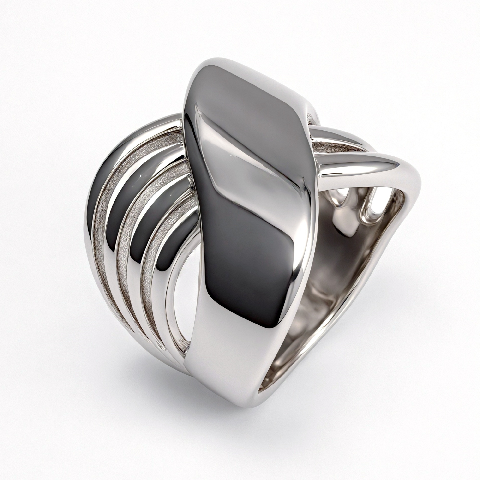 Gold/Silver Three - Dimensional Interlaced Ring - Stylish and Personalized Jewelry | ML0146-JinBaoJewerly