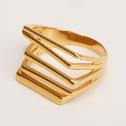 Gold/Silver Multi - Layered Line Ring - Minimalist and Stylish Jewelry | G005583-JinBaoJewerly