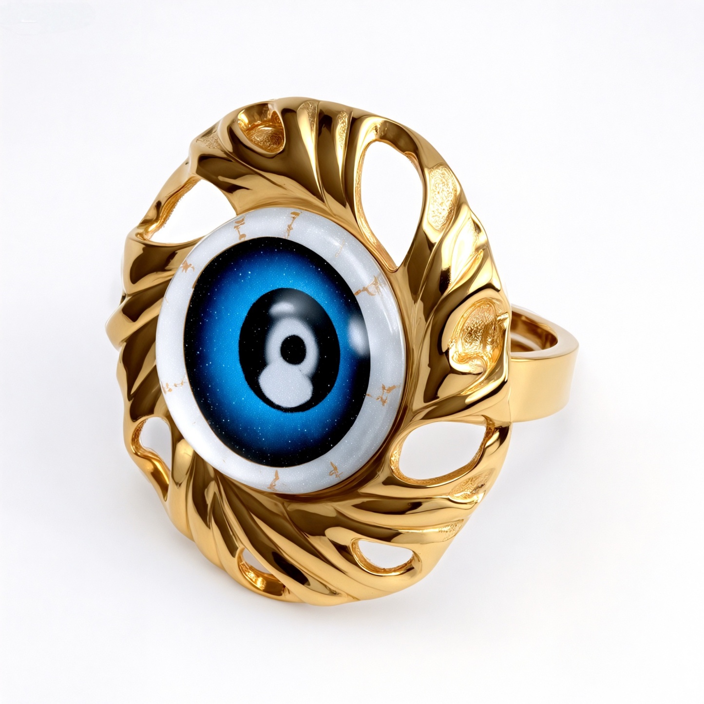 Metal Artistic Eye - Shaped Ring - Trendy and Unique Unisex Accessory | G006213-JinBaoJewerly
