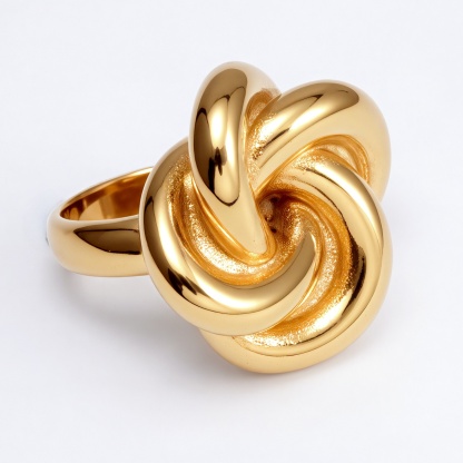 Fashionable Gold/Silver Knot Ring - Eye - Catching Accessory for Stylish Outfits | G004581-JinBaoJewerly