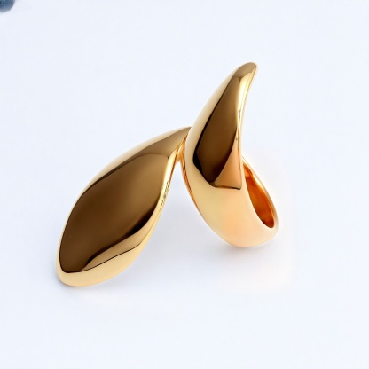 Gold/Silver Leaf - Shaped Open Ring - Natural and Stylish Jewelry | G005092-JinBaoJewerly