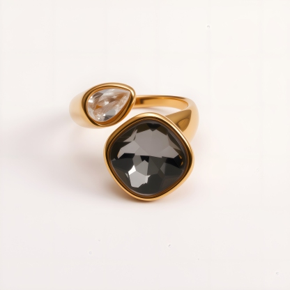 Colorful Gemstone Accents, Hypoallergenic & Durable Stainless Steel Rings for Women