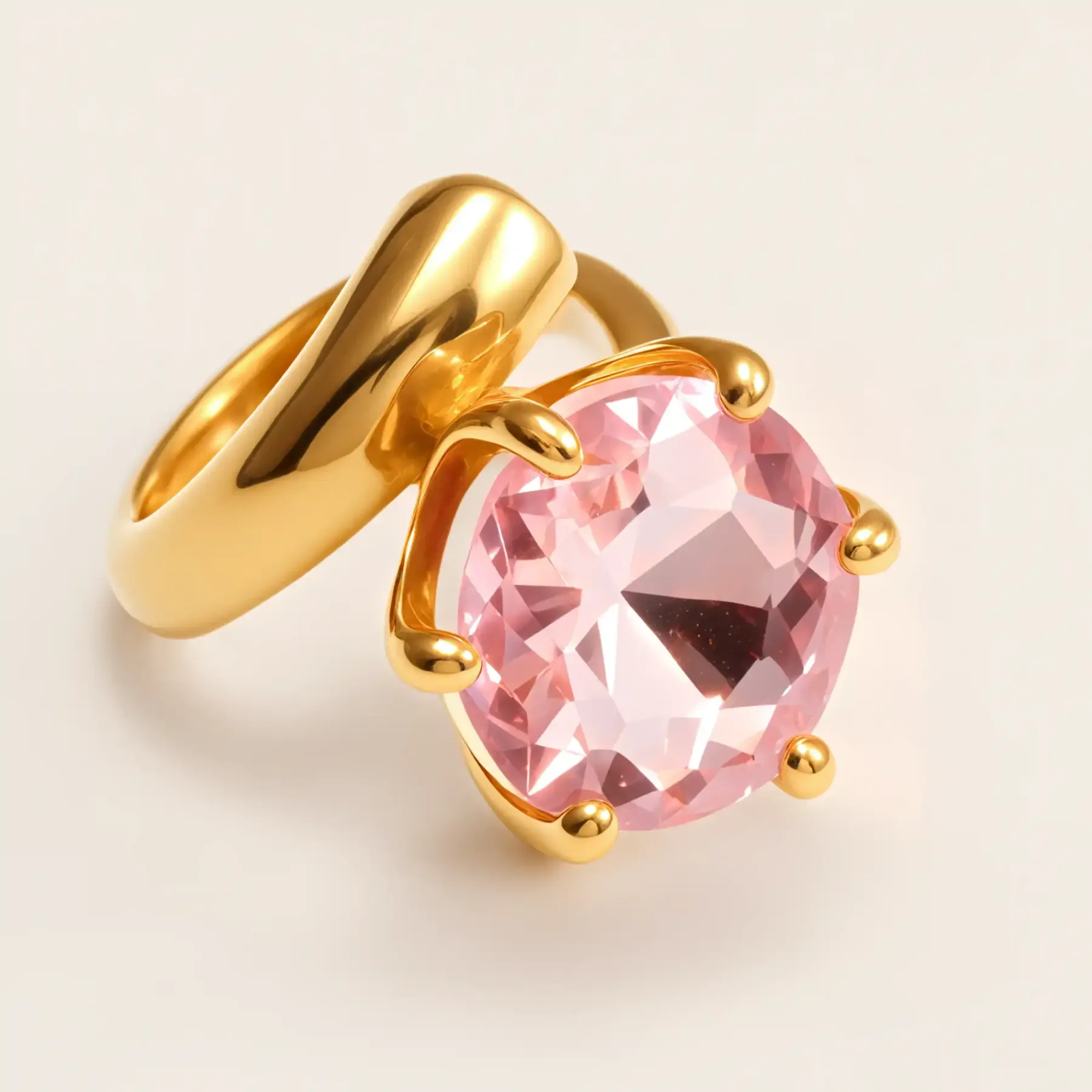 Luxury Style Colored Crystal Stainless Steel Women's Ring丨XHBL-1-HO-JinBaoJewerly