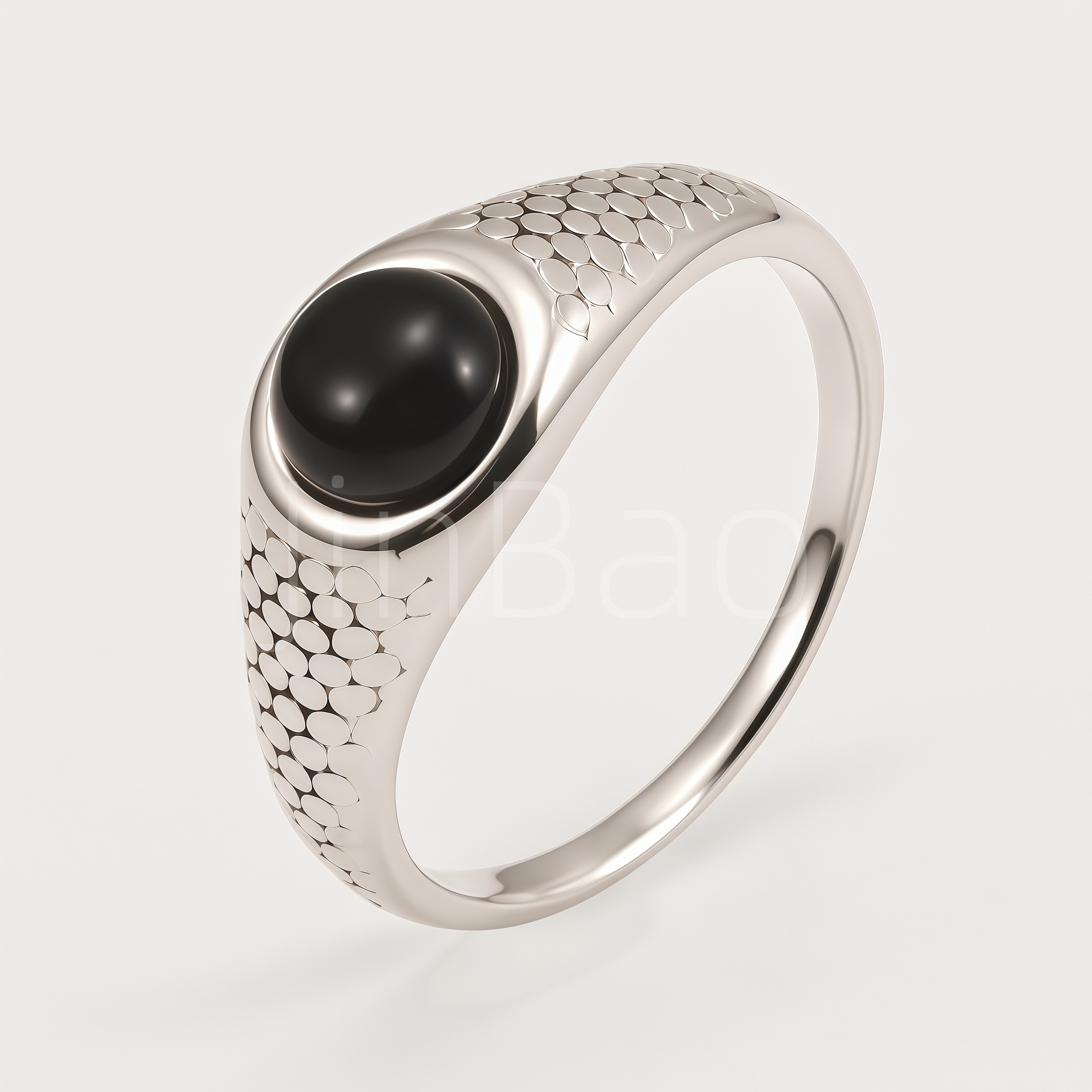 Minimalist Vintage Fish‑Scale Embossed Men Ring | B173