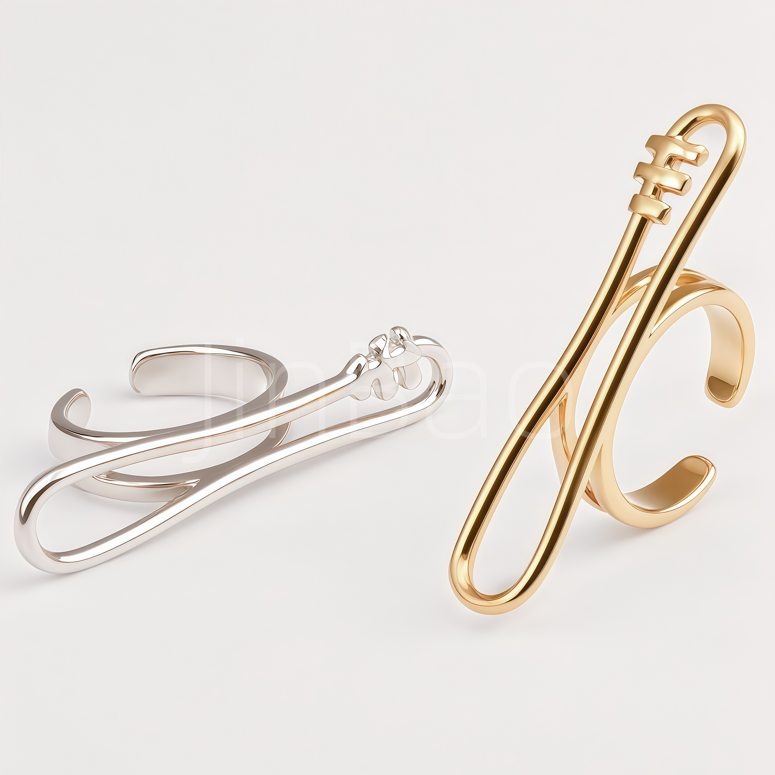 Oriental Style Xi Sign Long Curve Open Finger Ring for Women | E00500J