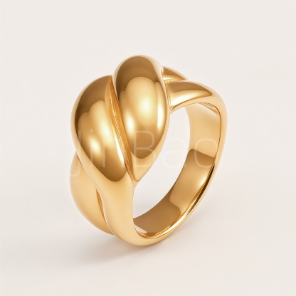 Chunky Twisted Cable Frost Detail Statement Ring for Women | E00503