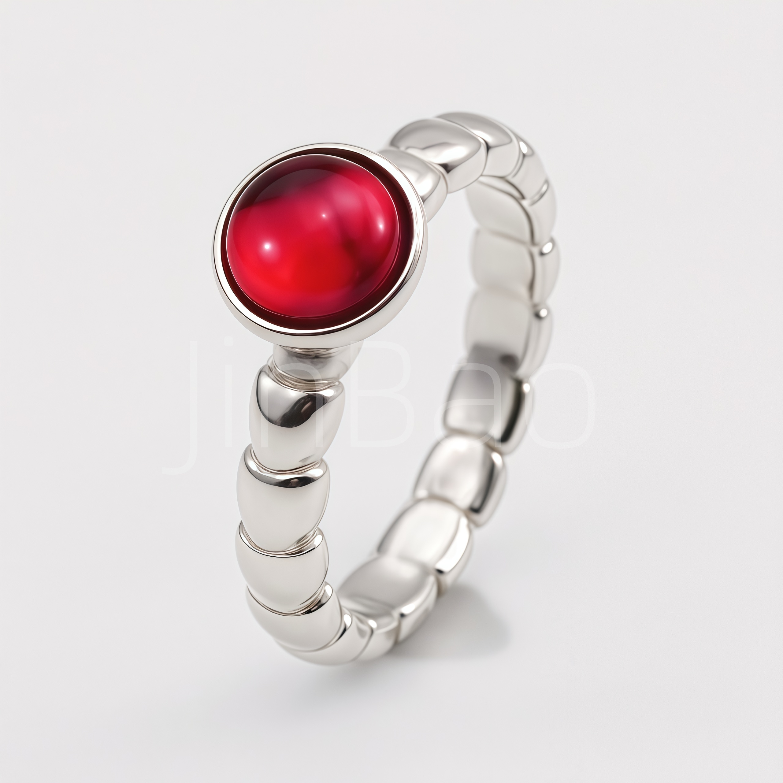 316L Stainless Steel Bezel Set Oval Gemstone Ring for Women | E0038
