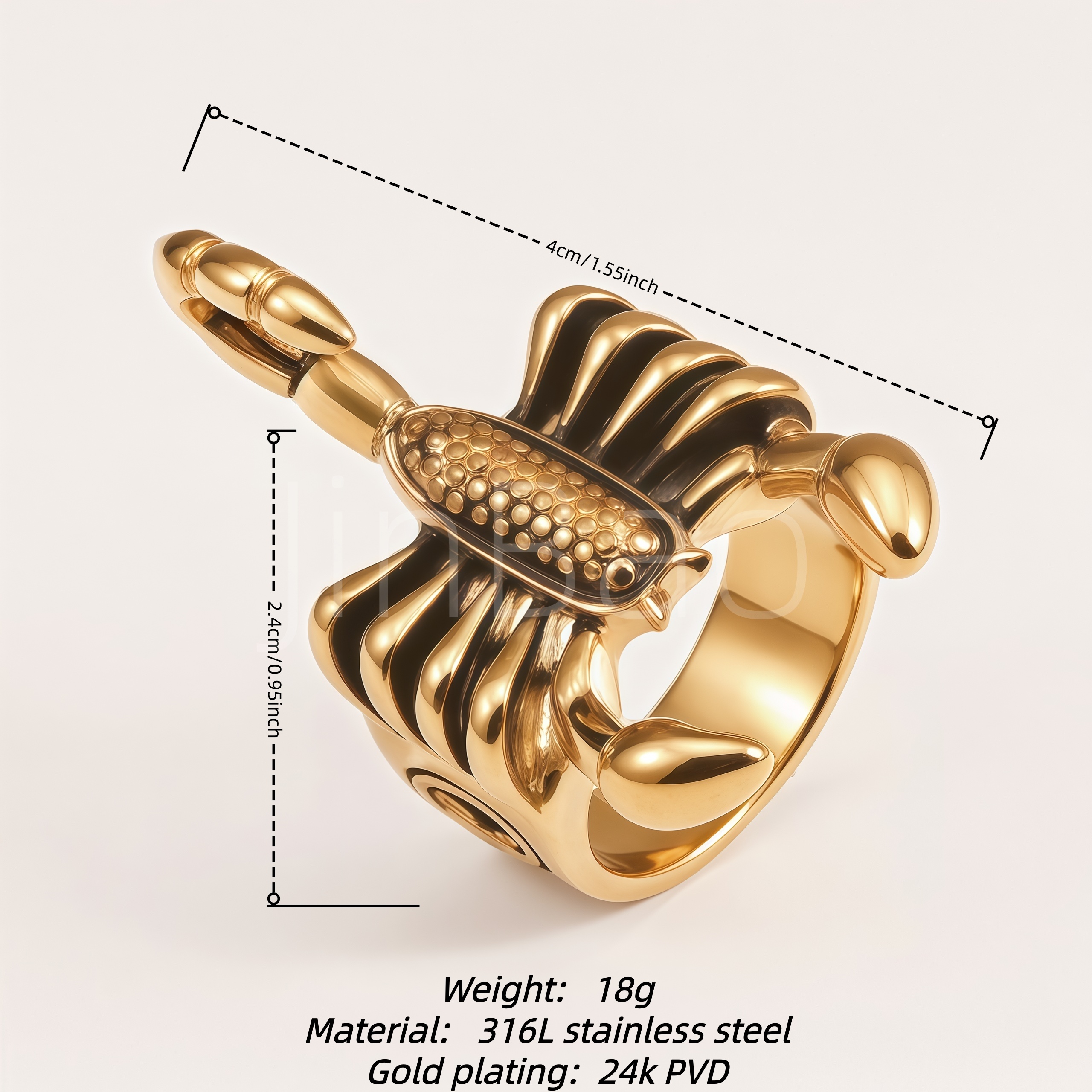 Gothic 3D Scorpion Stainless Steel Men Statement Ring | D0502