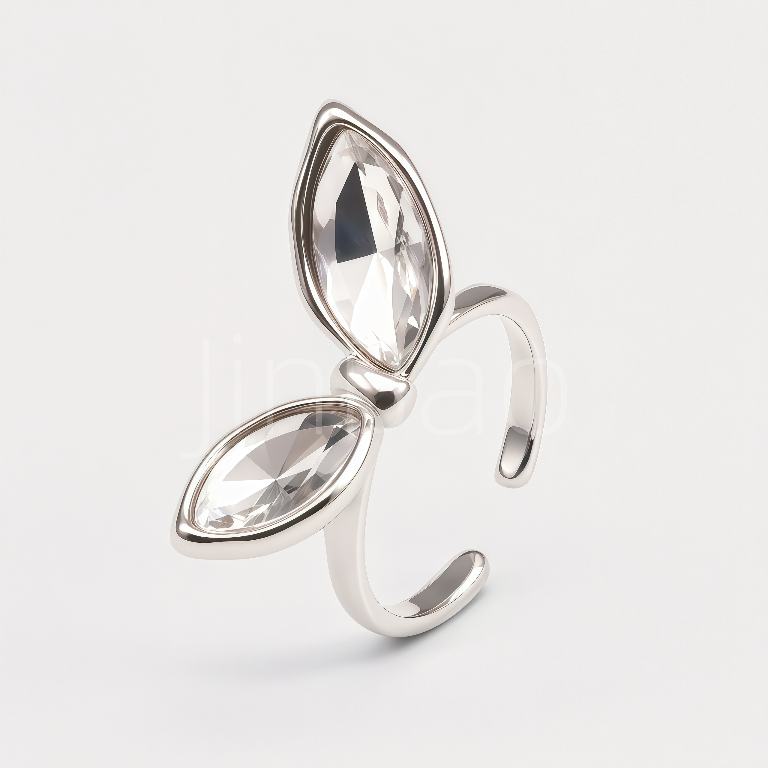 Cute Butterfly Bow Stainless Steel Women Open Finger Ring | 