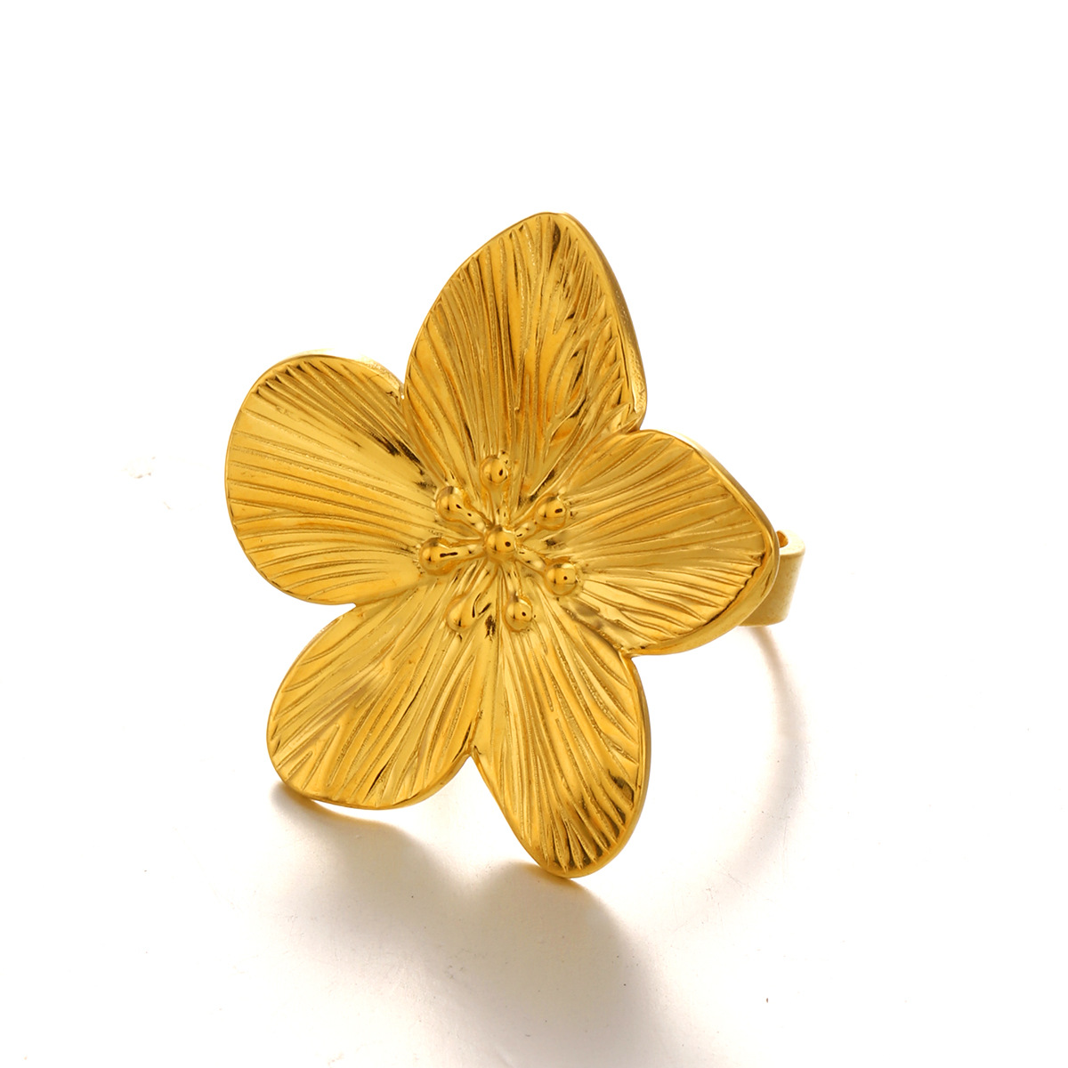 European and American Fashion Stainless Steel Flower Ring for Women | G005402-JinBaoJewerly