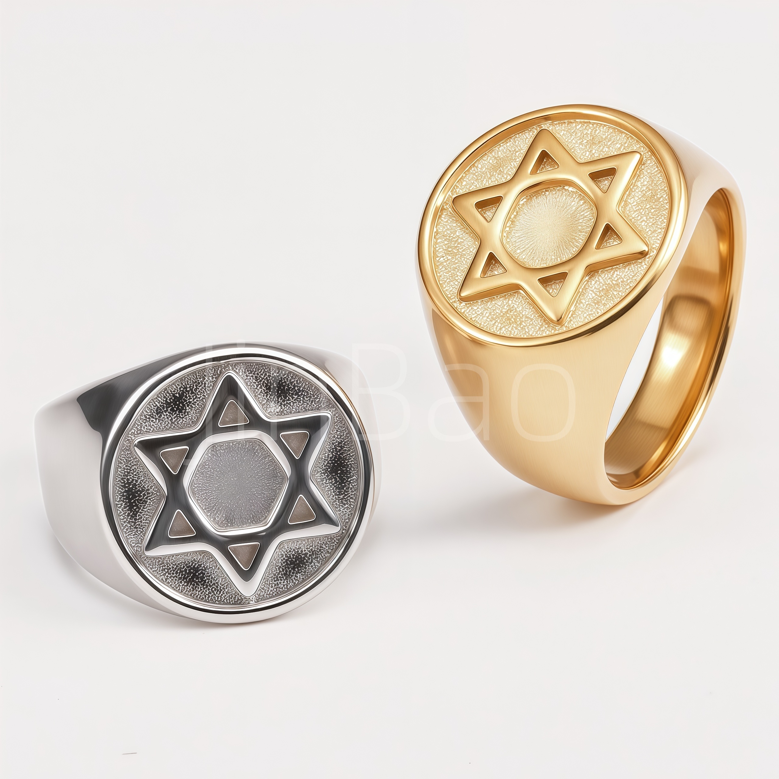 Vintage Star of David Stainless Steel Men Finger Ring | D0497