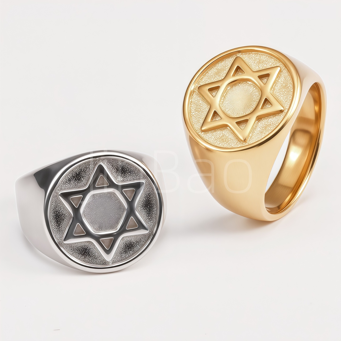Vintage Star of David Stainless Steel Men Finger Ring | D0497
