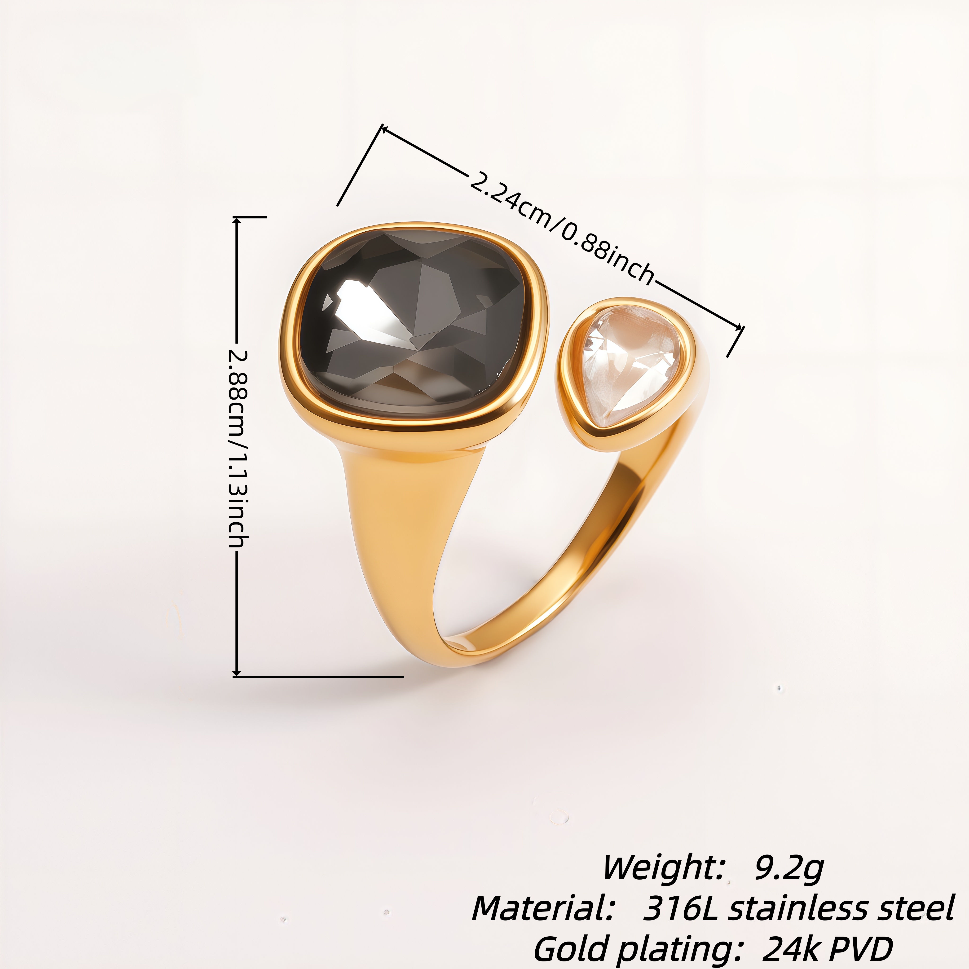 Colorful Gemstone Accents, Hypoallergenic & Durable Stainless Steel Rings for Women