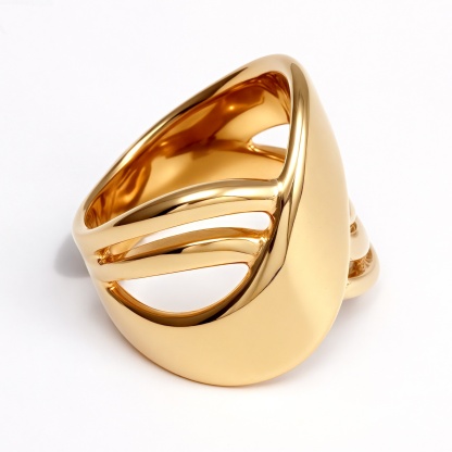 Gold/Silver Three - Dimensional Interlaced Ring - Stylish and Personalized Jewelry | ML0146-JinBaoJewerly