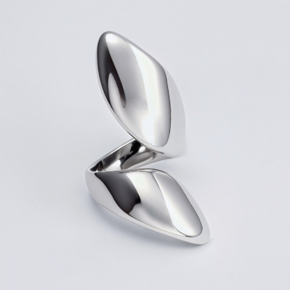 Gold/Silver Leaf - Shaped Open Ring - Natural and Stylish Jewelry | G005092-JinBaoJewerly