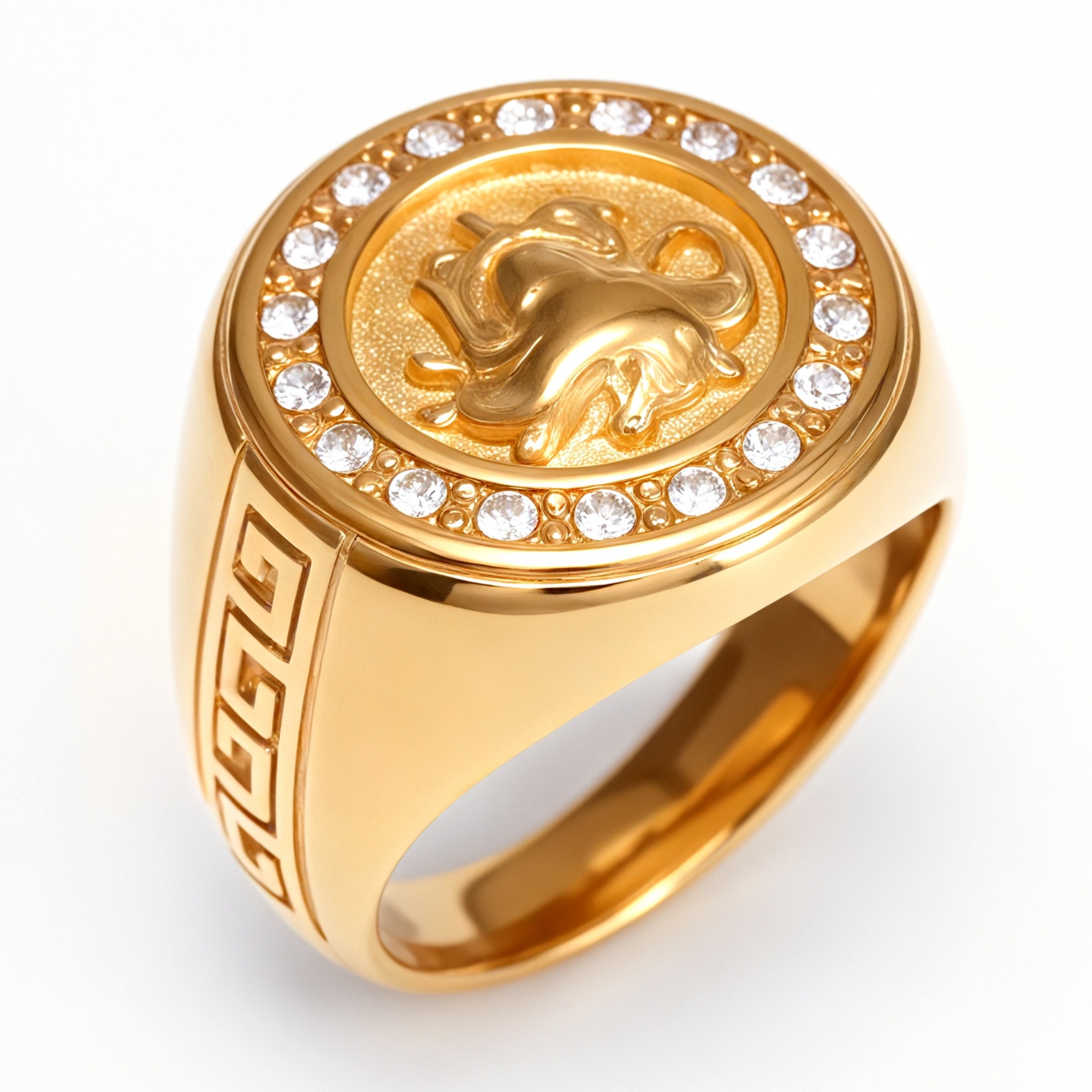 Metal - Carved Diamond - Inlaid Ring - Trendy Myth - Inspired Unisex Accessory | DZ1021-JinBaoJewerly
