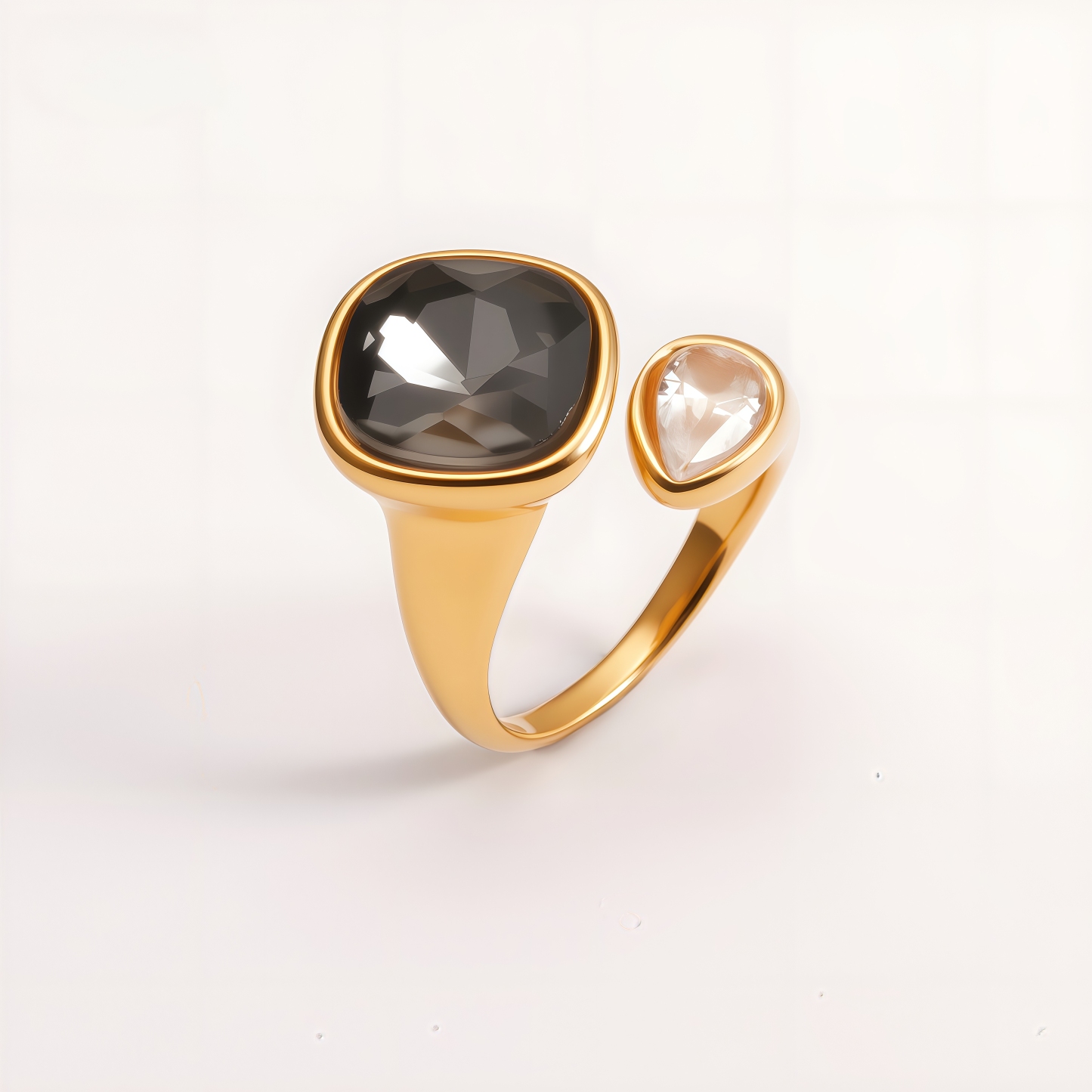 Stainless Steel Graduation Ring Set - Engraved "EDUCATION" & Multi-Color CZ Stones | K002728JHO