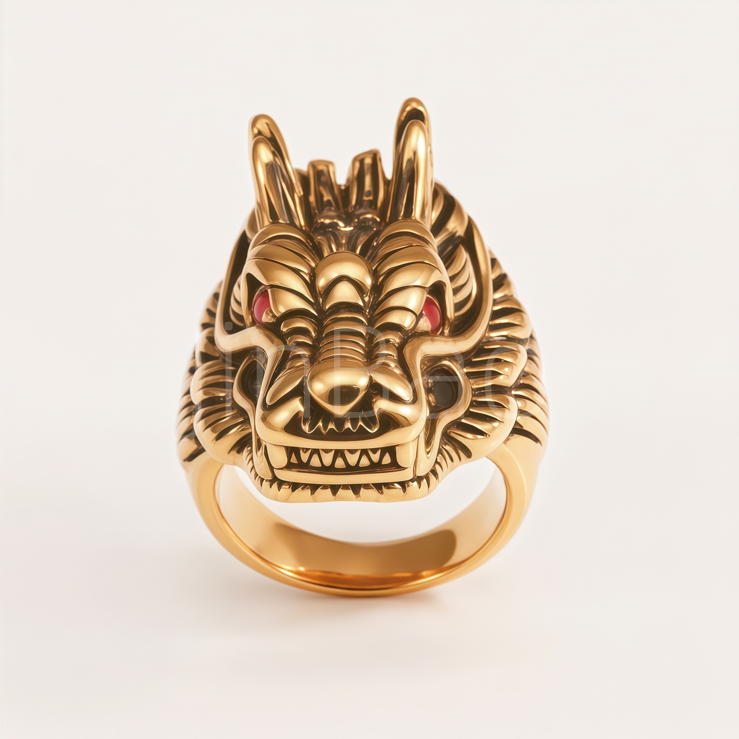 Retro 3D Dragon Head Stainless Steel Men Finger Ring | 
