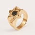 Hexagram Star Black Zircon Men Square Signet Ring | B179
