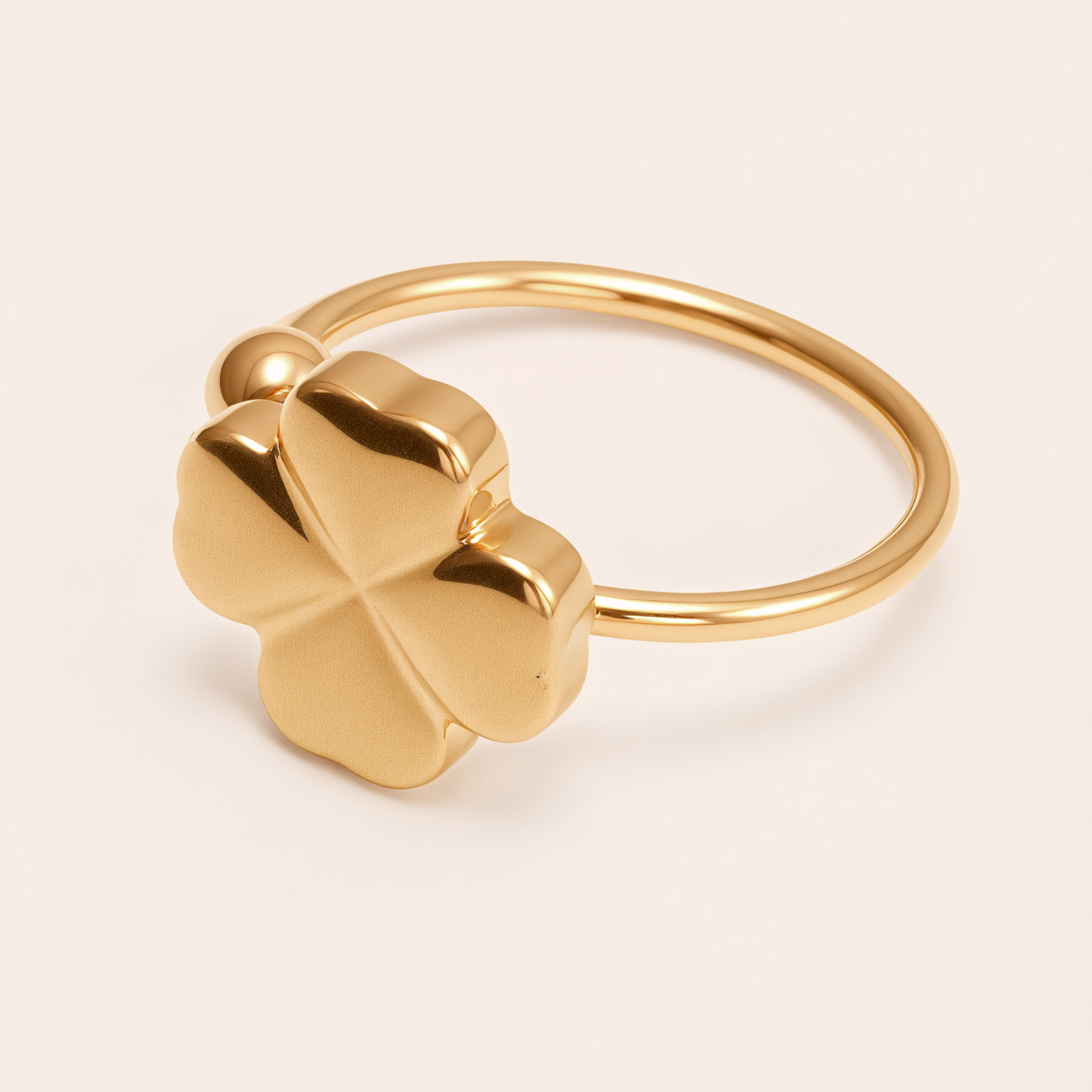 Four - Leaf Clover Gold Stainless Steel Ring, Stylish Versatile Women's Ring | G006343-JinBaoJewerly