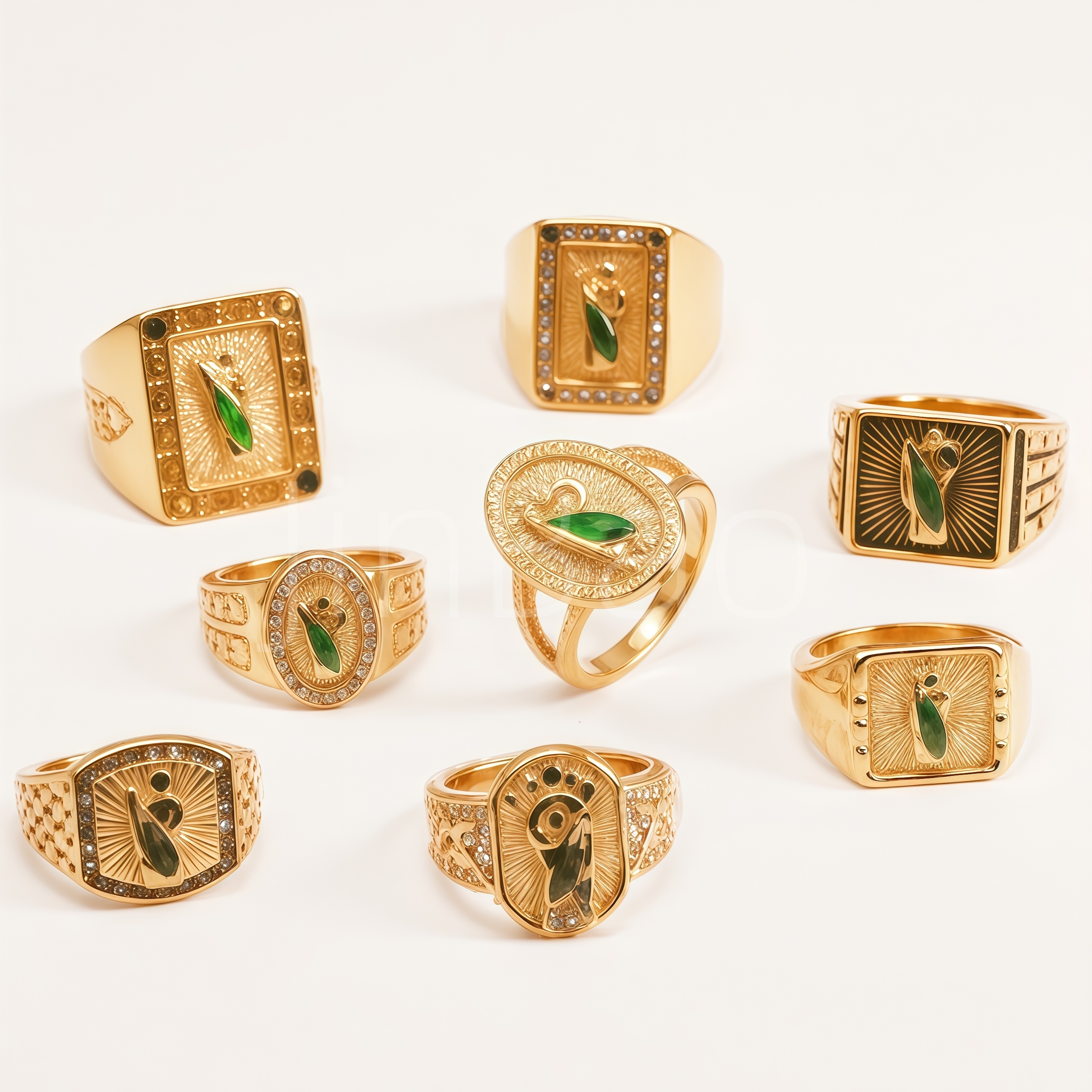 8-Piece Religious Icon Men Signet Ring | D0506