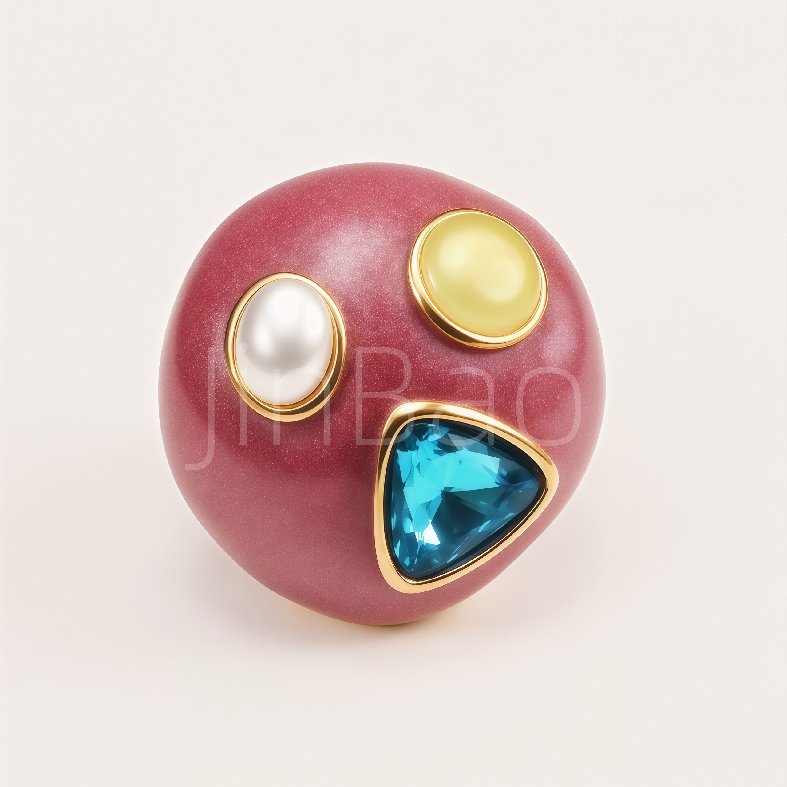 Vintage Glitter Burgundy Enamel Dome Statement Women's Ring | G004562