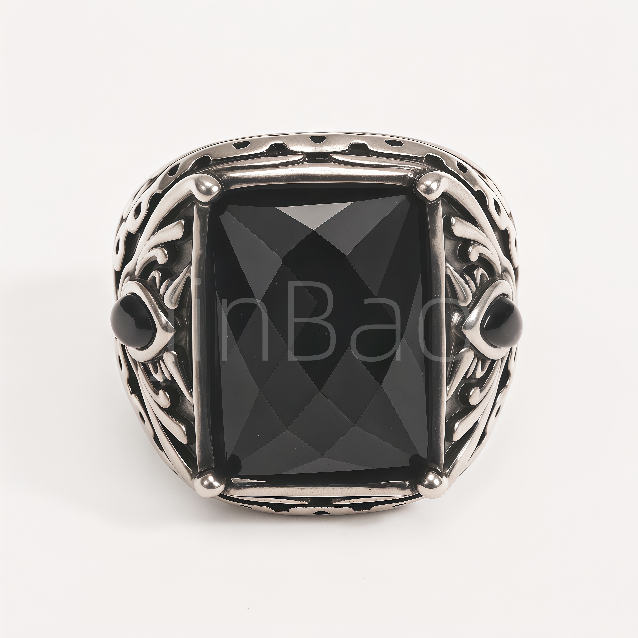 Gothic Vintage Chain Engraved Men Ring | B206G