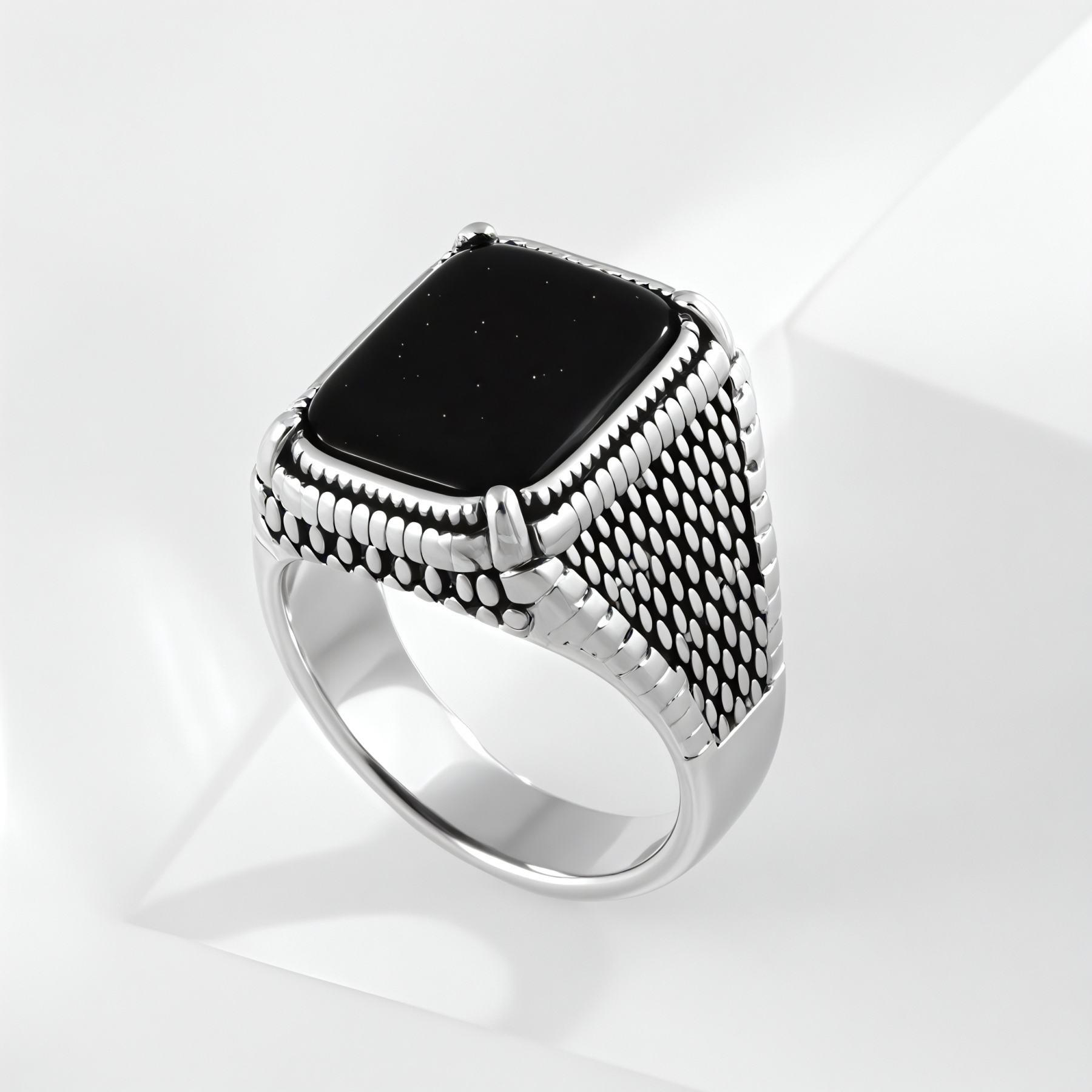 【单款】Square Stainless Steel Ring Minimalist Design for Men | K0097-JinBaoJewerly