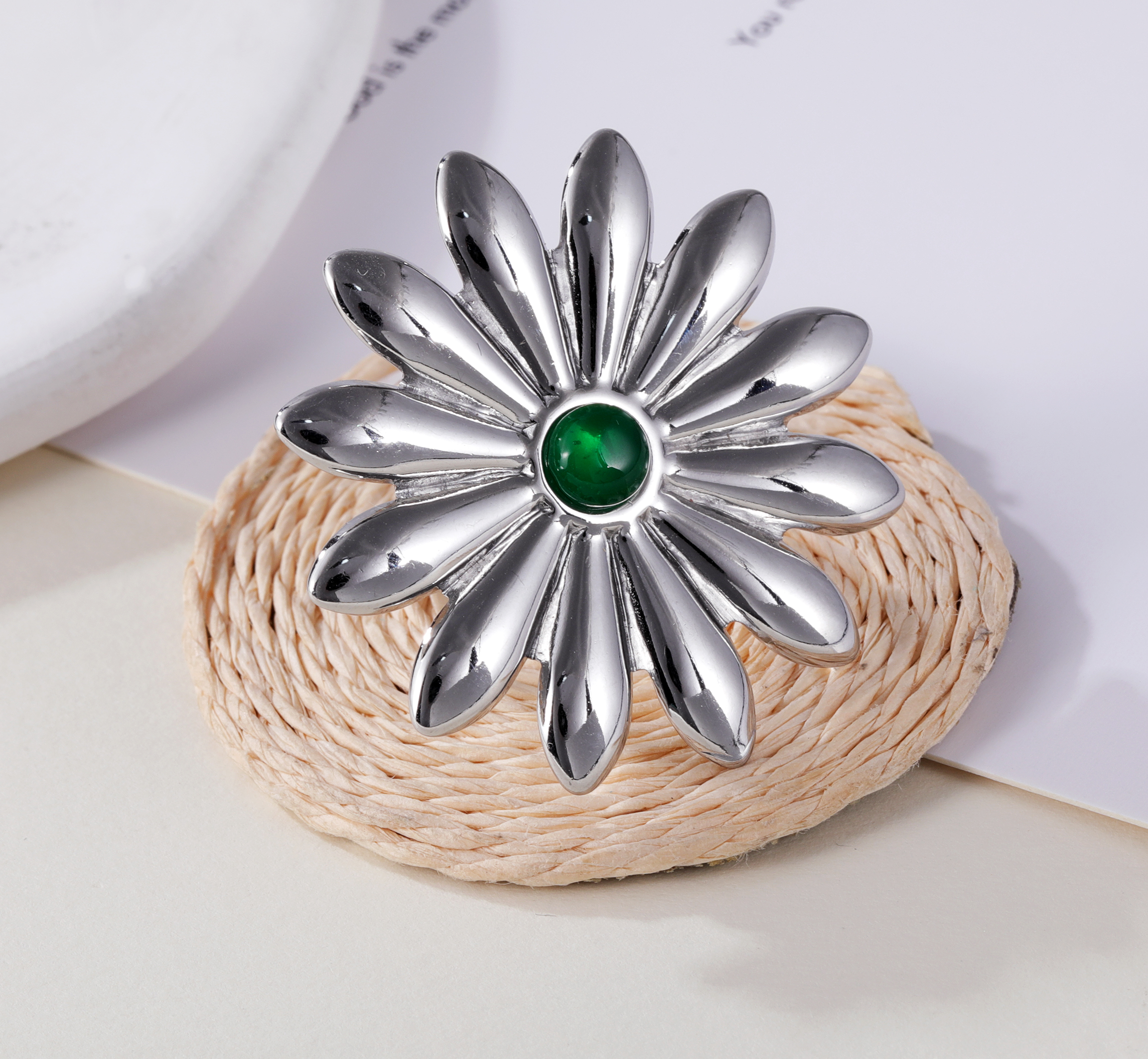Green Petal Ring - Creative Jewelry for Women | G005546-JinBaoJewerly