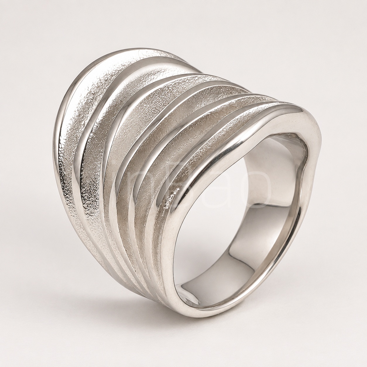 Multi Layer Wavy Wide Band Ring for Women | E00643
