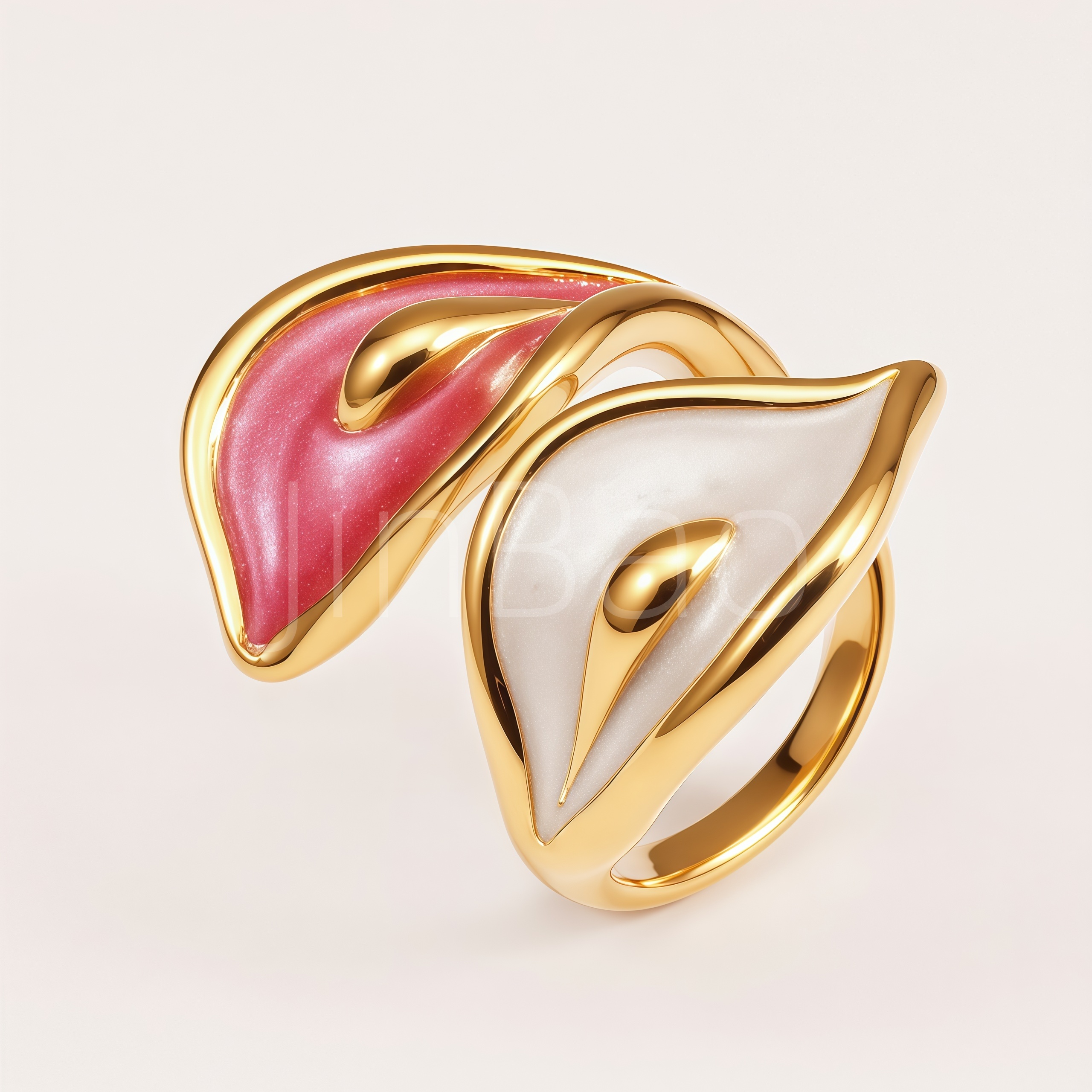 Dual Calla Lily Enamel Wrap‑Around Women's Ring | E00543