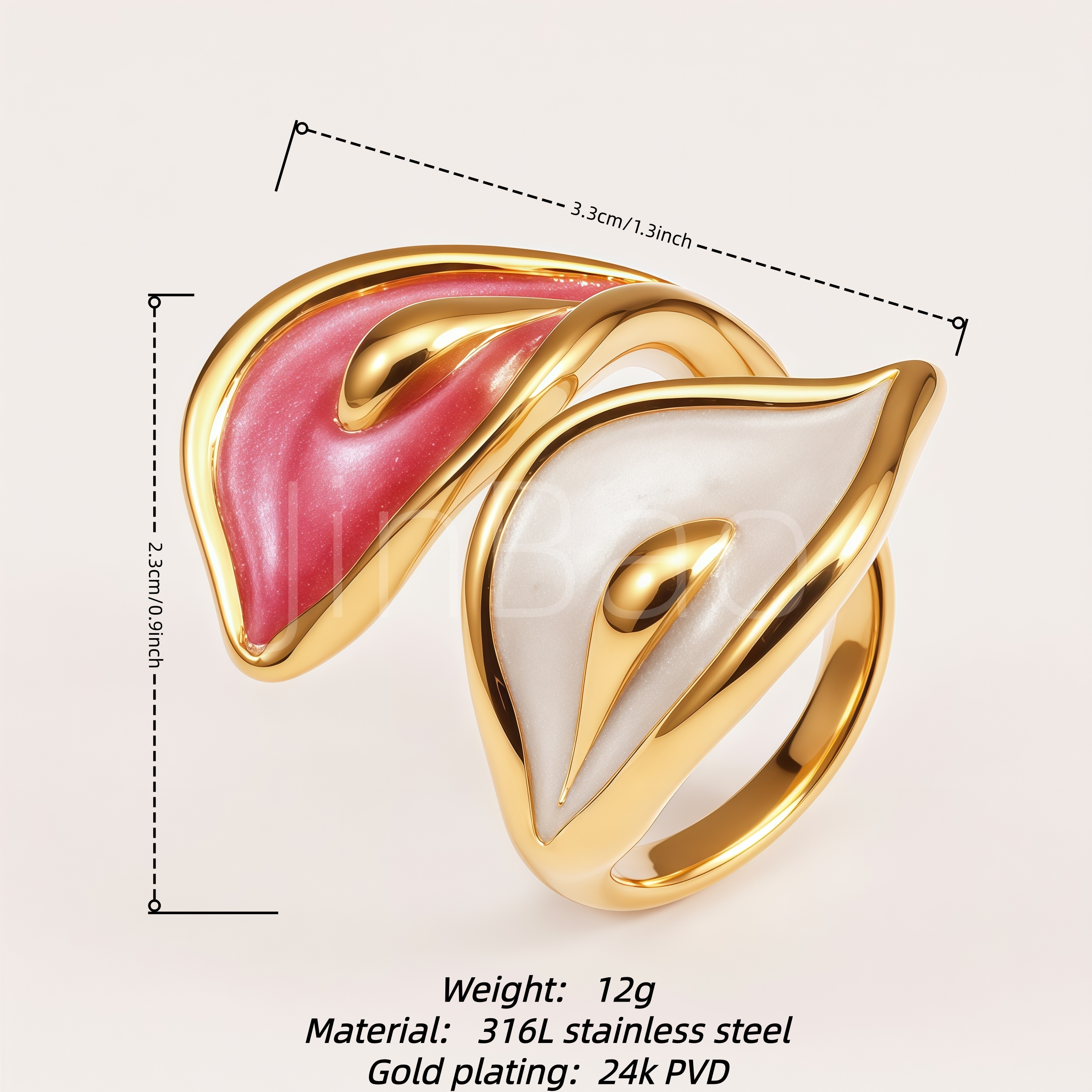 Dual Calla Lily Enamel Wrap‑Around Women's Ring | E00543