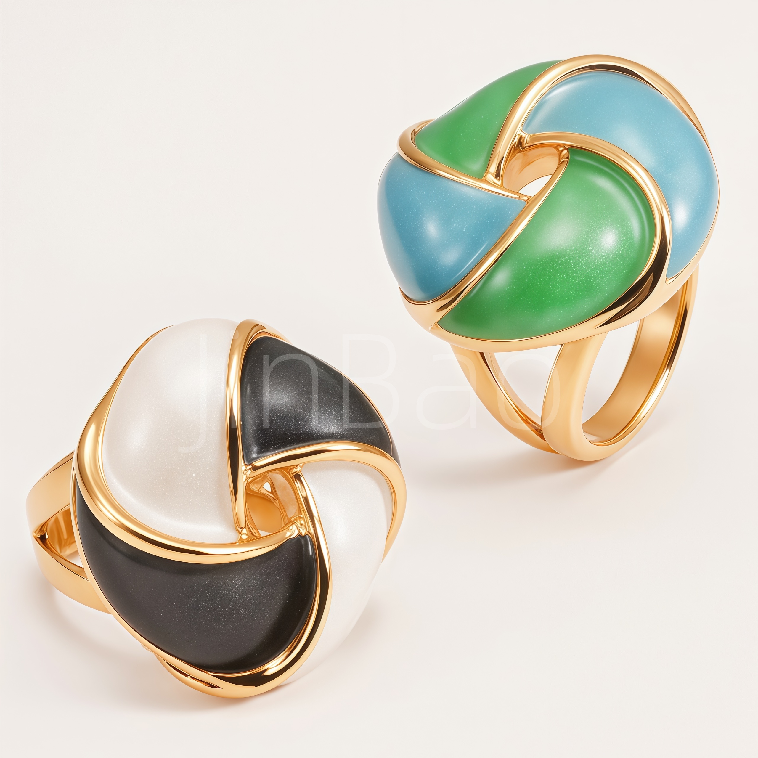 Minimalist Intertwined Curved Enamel Women Ring