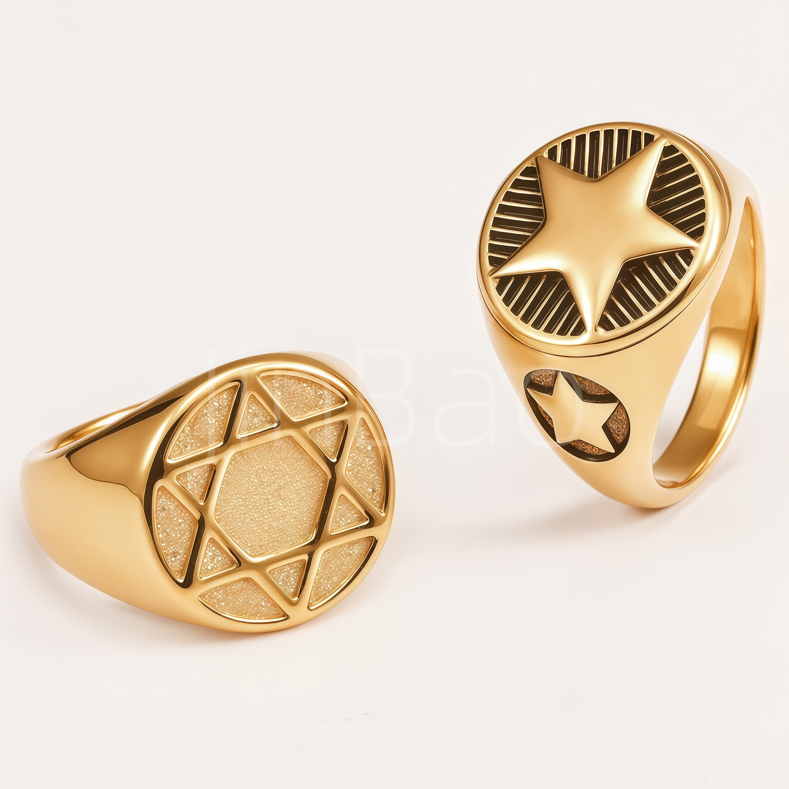 Gothic Star Symbol Stainless Steel Men Finger Ring